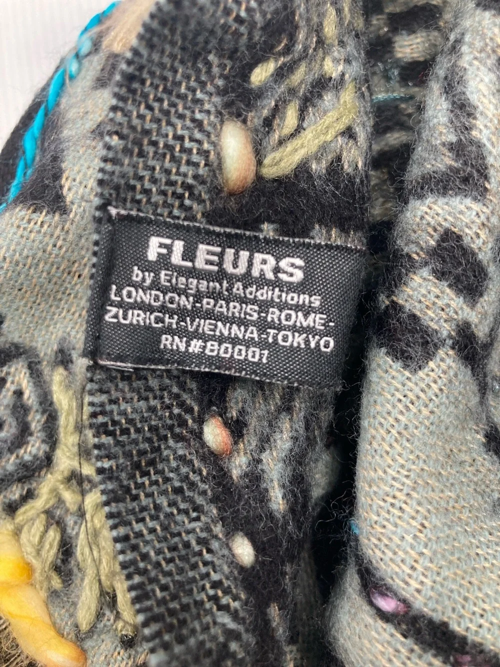 Elegant Additions Silk Fleur Blanket Scarf Wrap Boho Tribal Knit
